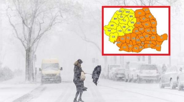 anm a reactualizat prognoza meteo cod galben si portocaliu de ger si ninsori in toata tara pana in 2 martie