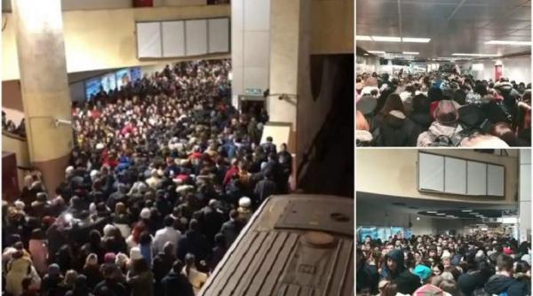 panica la metrou sute de oameni sunt blocati pe peron la piata victoriei