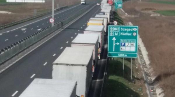soferii de tir uri stau peste 10 ore la punctul de trecerea frontierei de la vama nadlac