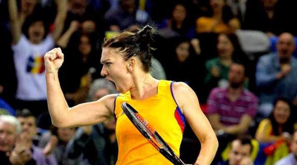 simona halep aduce primul punct romaniei in intalnirea cu elvetia