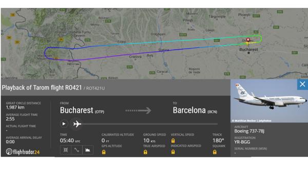 cum arata fisura din geamul avionului tarom intors din drum