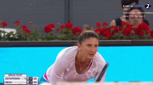 irina begu a invins o pe ostapenko si se califica in turul al doilea la madrid
