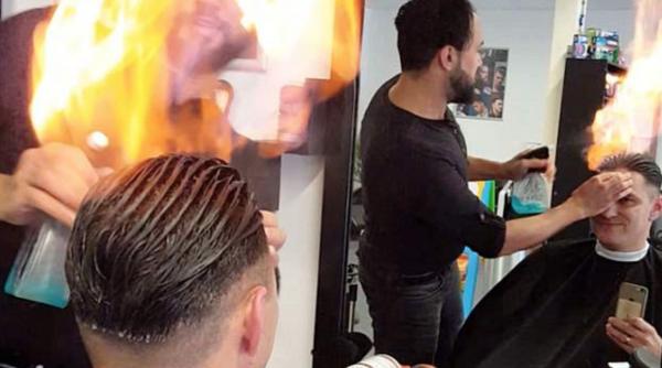 incredibil i a incendiat parul pentru a l tunde