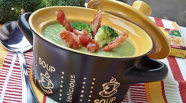 reteta zilei supa crema de broccoli cu sticksuri de bacon