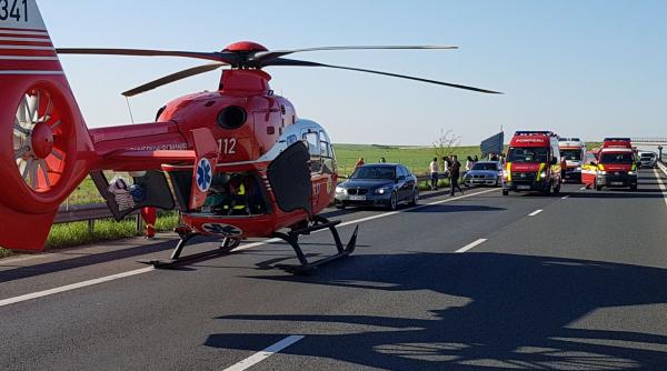 un ranit in accidentul de pe a1 transportat cu elicopterul smurd la spitalul din targu mures