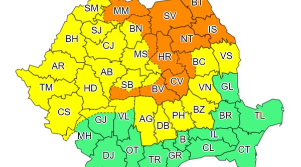 avertizari meteo pentru urmatoarele 24 de ore