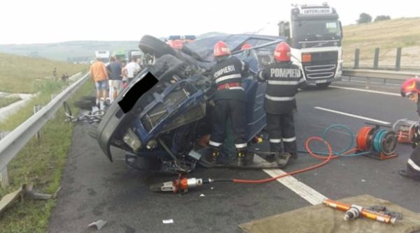sase persoane ranite in urma unui accident cu trei masini pe a1 intre sibiu si sebes