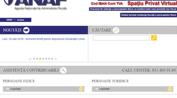 probleme declaratia unica a blocat site ul anaf