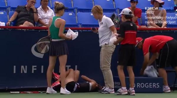 mihaela buzarnescu a suferit o accidentare teribila romanca a calcat stramb si plange de durere