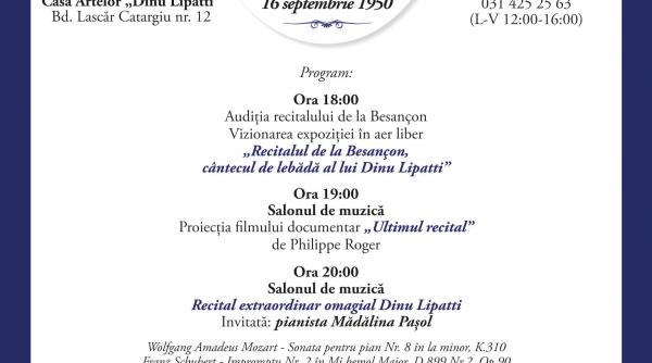 68 de ani de la ultimul recital al pianistului dinu lipatti