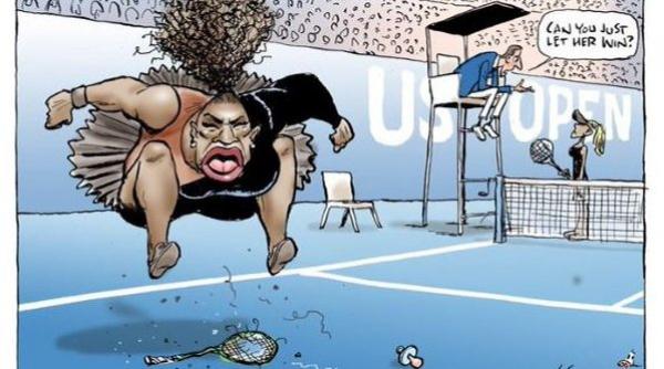 un ziar australian a preluat pe prima pagina controversata caricatura cu serena williams sfidand valul de critici