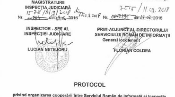 protocolul dintre inspectia judiciara si sri dat publicitatii