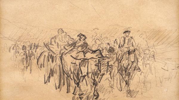 s a descoperit schita carului cu boi