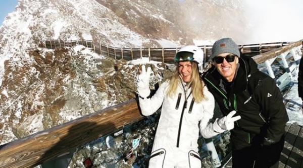 simona halep la schi in austria cu darren cahill