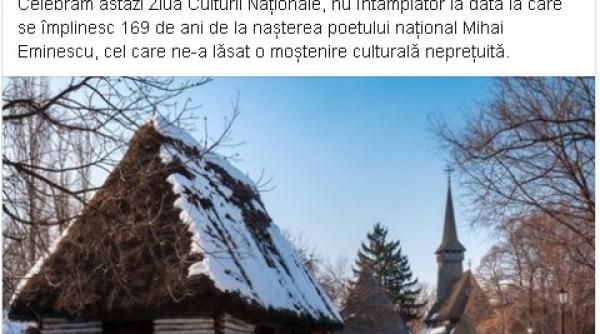 liviu dragnea mesaj din vacanta de ziua culturii nationale