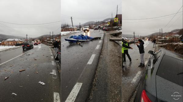 accident spectaculos pe dealul negru