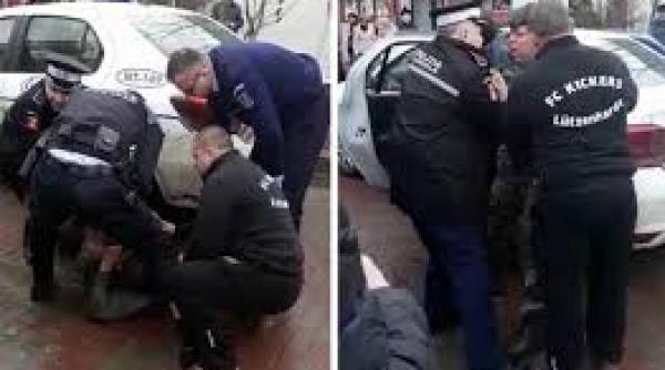 un pieton din galati a fost imobilizat de politistii locali dupa ce a incercat sa injunghie un sofer