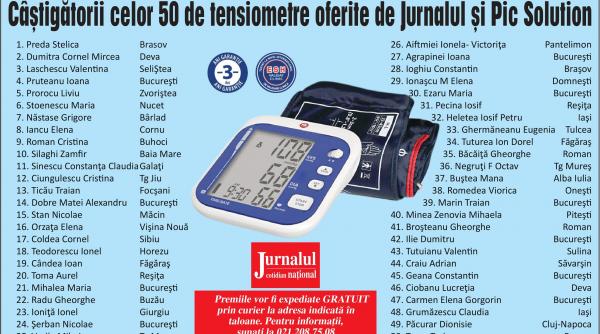 castigatorii celor 50 de tensiometre oferite de jurnalul si pic solution