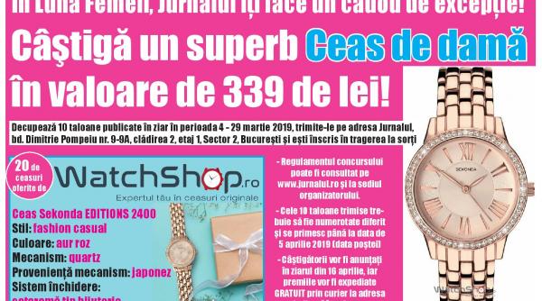 in luna femeii jurnalul iti face un cadou de exceptie un ceas bijuterie
