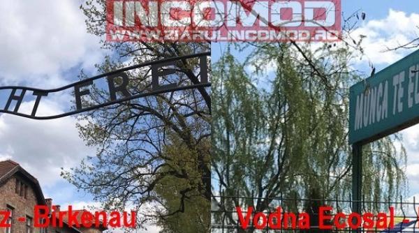 un mesaj folosit de nazisti la intrarea in lagarul de exterminare de la auschwitz reprodus la o fabrica de stat din prahova