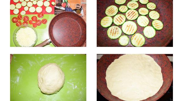 tarta la tigaie cu rosii si zucchine