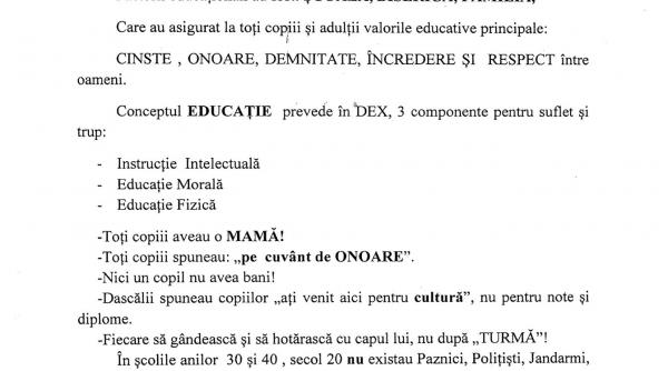 scrisoare din romania educata