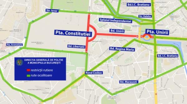 restrictii rutiere in piata constitutiei
