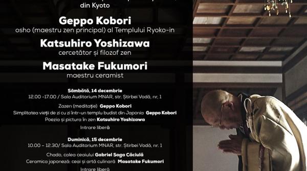 traind in zen colocviu despre zen simplitatea vietii monahale si relatia dintre zen si arta cu participarea extraordinara a maestrului zen geppo kobori si a artistilor asociati templului ryoko in kyoto japonia