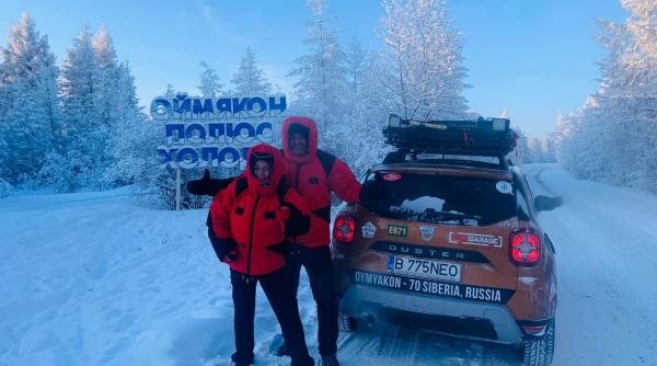 primul echipaj romanesc a ajuns la polul frigului din siberia cu o masina autohtona