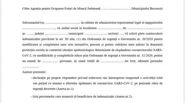 modelele de cerere si declaratie pe propria raspundere pentru indemnizatia de somaj tehnic publicate in monitorul oficial
