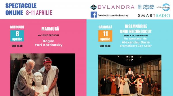 doua spectacole pe texte de exceptie transmise online de teatrul bulandra