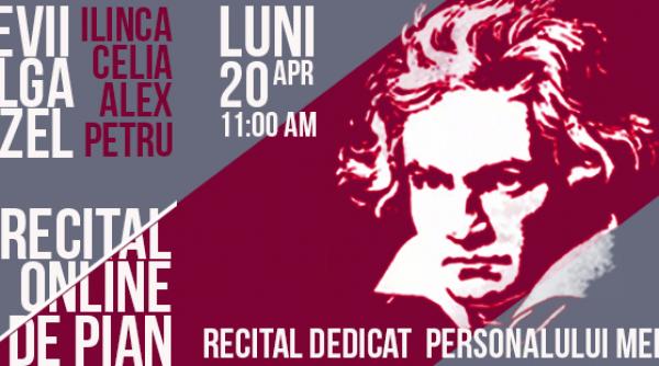 patru elevi aplauda personalul medical in acordurile muzicii lui beethoven