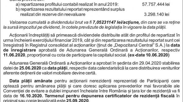 comunicat conpet s a