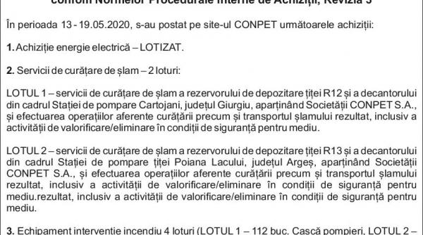 conpet s a achizitioneaza bunuri servicii lucrari