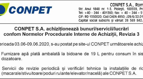 conpet s a achizitioneaza bunuri servicii lucrari