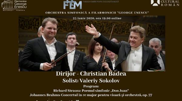 violonistul valeriy sokolov si dirijorul christian badea in stagiunea online a filarmonicii george enescu