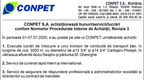 conpet s a achizitioneaza bunuri servicii lucrari