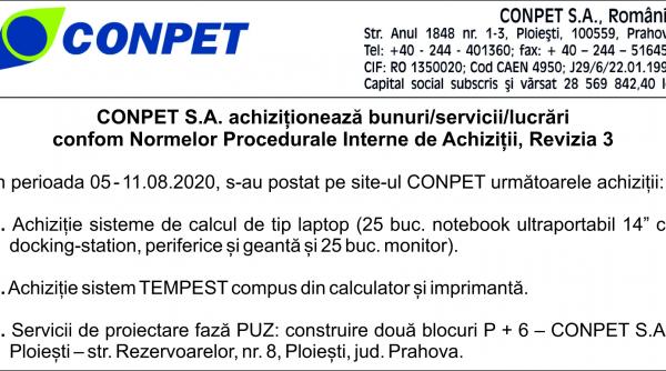 conpet s a achizitioneaza bunuri servicii lucrari
