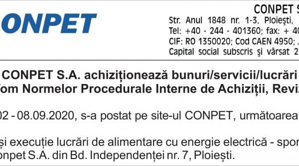 conpet s a achizitioneaza bunuri servicii lucrari