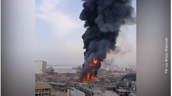 video un nou incendiu in portul din beirut la doar o luna de la explozia care a omorat peste 190 de oameni