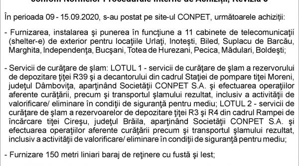 conpet s a achizitioneaza bunuri servicii lucrari