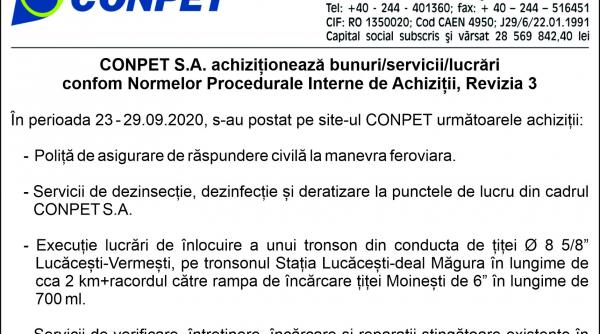 conpet s a achizitioneaza bunuri servicii lucrari
