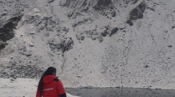 prima zapada din muntii fagarasi la balea lac