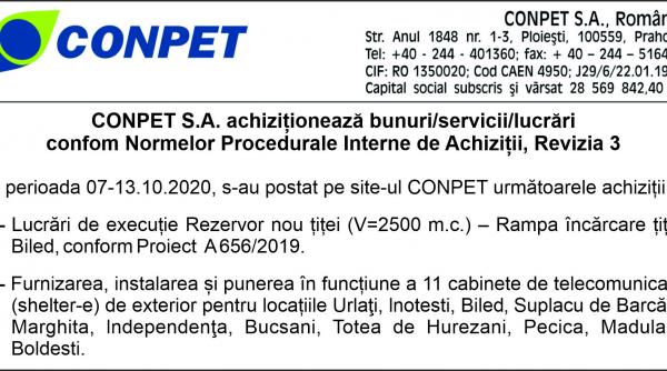conpet s a achizitioneaza bunuri servicii lucrari
