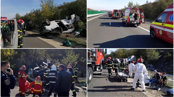 un microbuz de pasageri s a rasturnat in alba zece oameni au ajuns la spital
