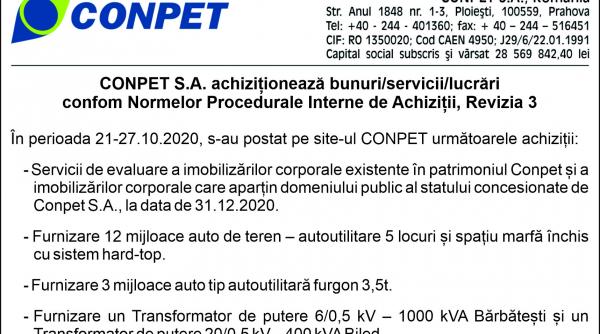 conpet s a achizitioneaza bunuri servicii lucrari