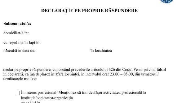 noua declaratie pe propria raspundere cum se poate completa online de pe telefon