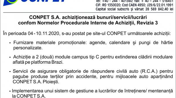 conpet s a achizitioneaza bunuri servicii lucrari
