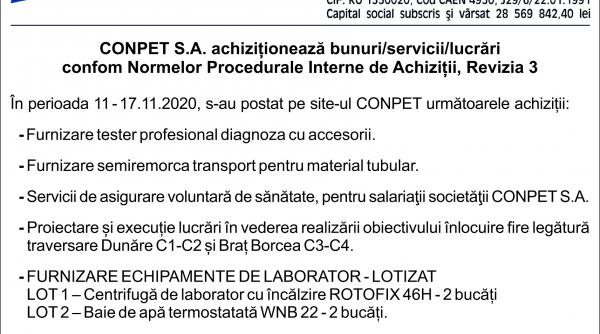 conpet s a achizitioneaza bunuri servicii lucrari