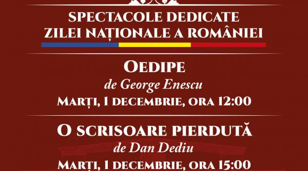 oedipe si o scrisoare pierduta transmise online de opera nationala bucuresti cu ocazia zilei nationale a romaniei